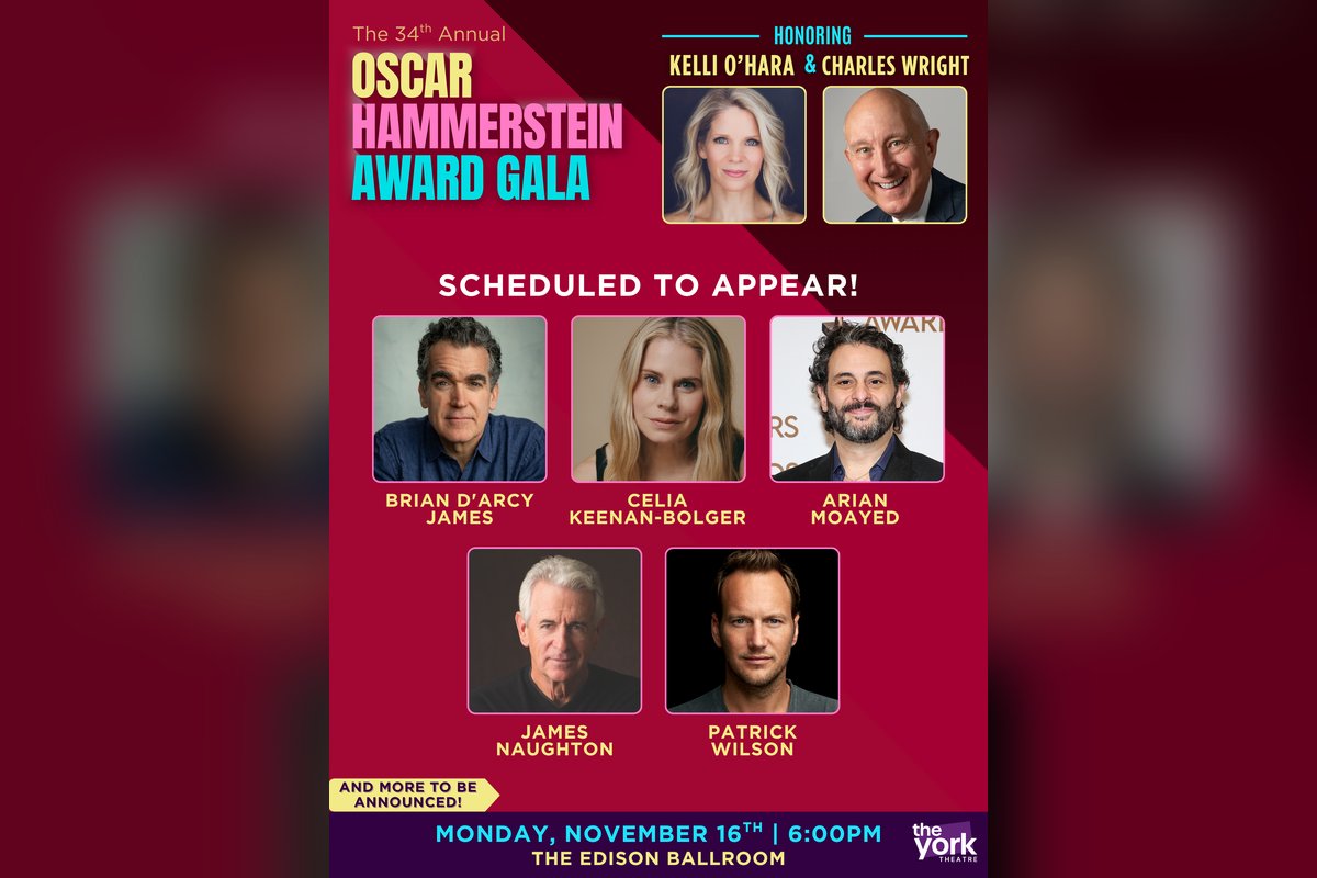 Artwork for The York Theatre’s 34th Annual Oscar Hammerstein Award Gala honoring Kelli O’Hara and Charles Wright